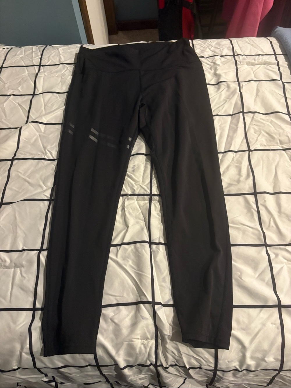 SHEIN Black High-Waist Mesh Panel Leggings